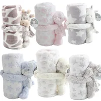 Baby Blanket with Doll Warm Quilt for Newborn Bedding Baby Swaddle Wrap Flannel Lamb Soft Baby Stroller Blanket 1