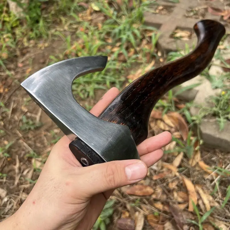 Description Picture 6 of itemQX-D7 New Viking Battle Axe Padded Camp Battle Axe Chopping Wood Tree Axe All Steel Forged Axe Head