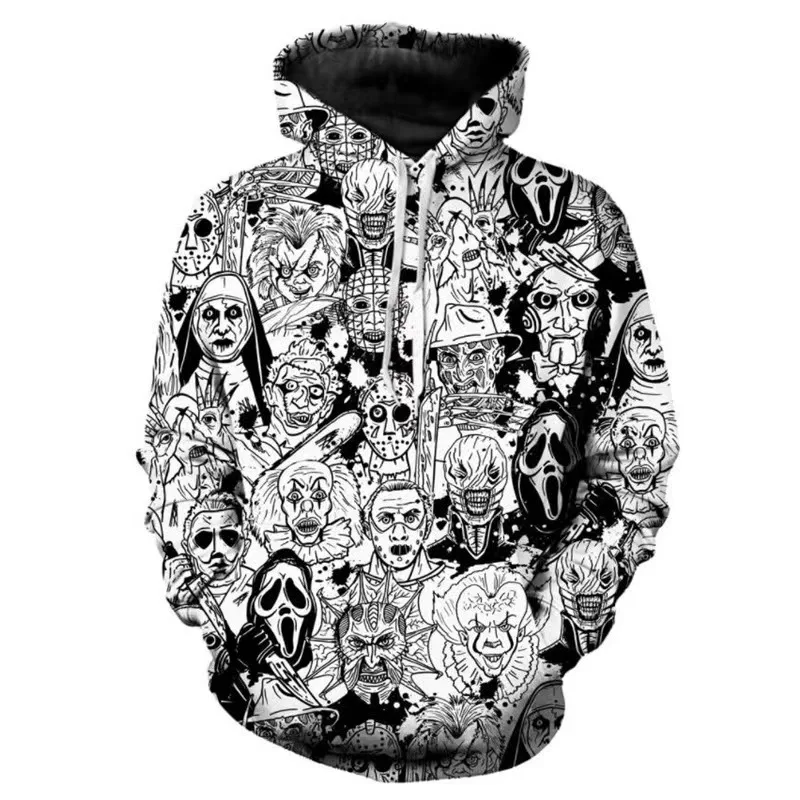 

2023 Skull graphic print super Dalian hoodie for men Y2K Goth punk Harajuku Street thick couple casual loose sweatshirt