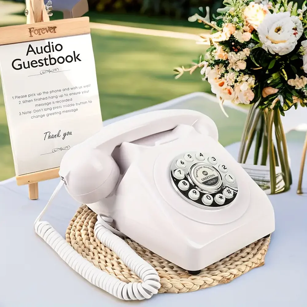 Audio Guestbook Phone Retro-Inspired Wedding Telephone Leave Cherished Audio Messages Perfect for Special Events DIY Guest Book