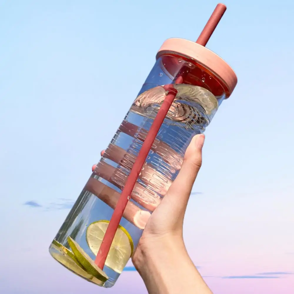 700 Ml Water Bottle With Straw, Portable Large Capacity Clear Sports Water Bottle, Outgoing, Bpa-Free Sports Bottle For Fitness Outdoor Activities