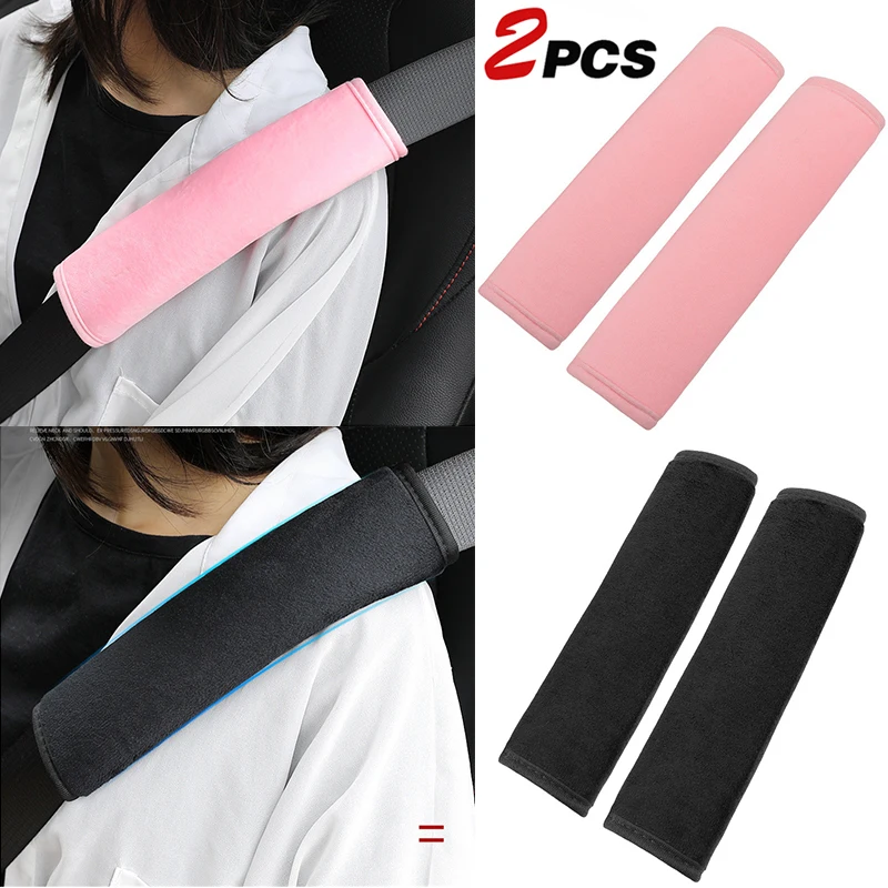 Universal Car Seat Belt Covers Interior Accessories 2Pcs Pink Black Auto Seatbelts Shoulder Pad Guard For Adults Youth Kids