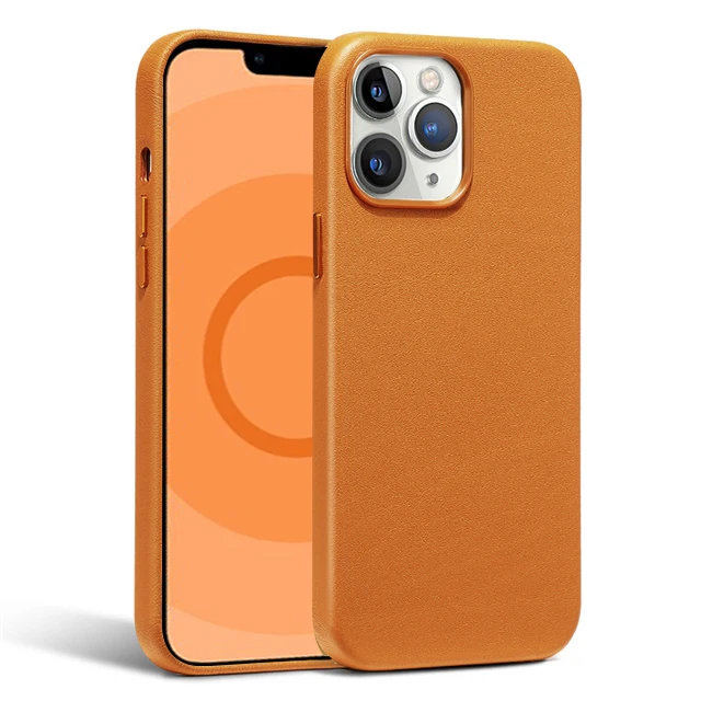 Luxury Leather Magnetic Phone Case with Wireless Charging Animation