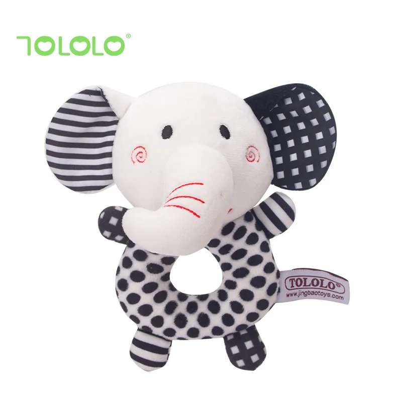 Newborn visual training black and white hand grip rattle exercise baby gripping ability to soothe baby toys importable 5