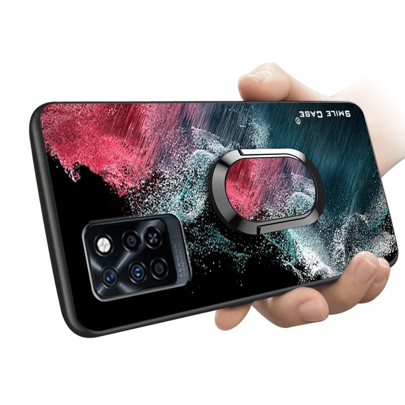 

Infinix Note 10 Pro NFC Case Luxury 6.95 Inch With Ring Magnetic function Soft Silicone Funda for Infinix Note 10 Pro NFC Cover