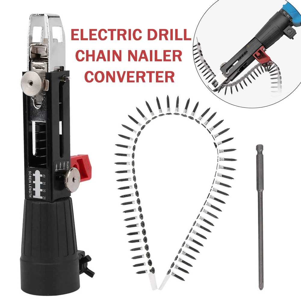 AutomaticScrewChainNailGunAdapterScrewGunAdjustableScrew
