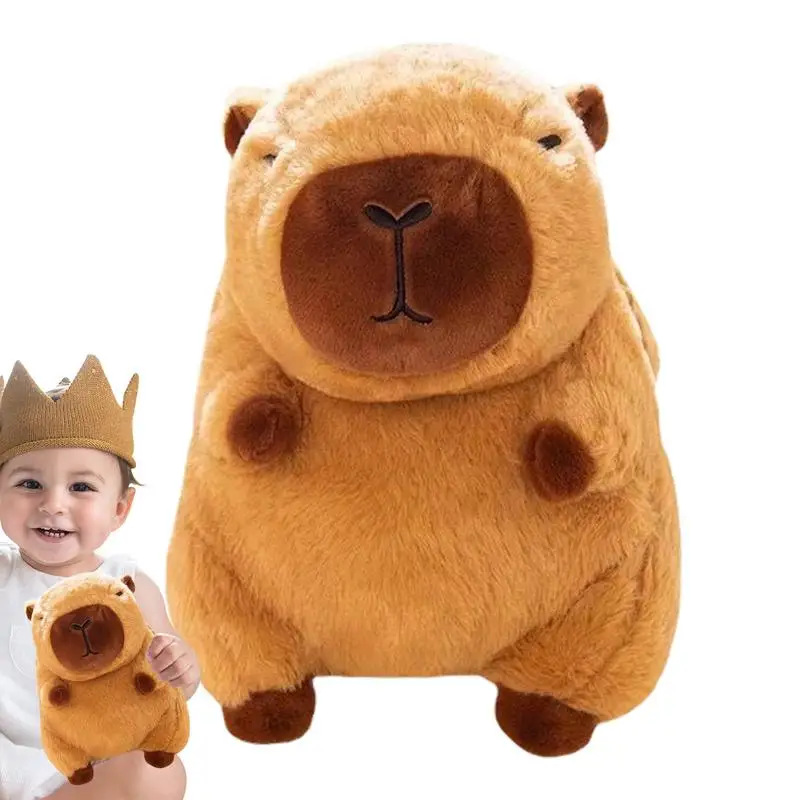 

Capybara Stuffed Animal Doll Funny Capybara Plushie Doll Toy 35cm/13.7inch Animal Pillow with Winter Hand Warmer Pouch