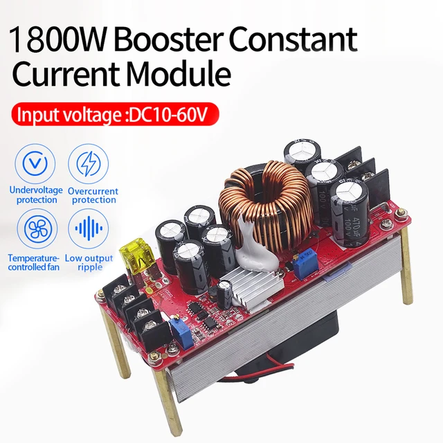 1800W 40A 1500W 30A 1200W 20A DC-DC Boost Converter 10-60V to 12-90V  Adjustable