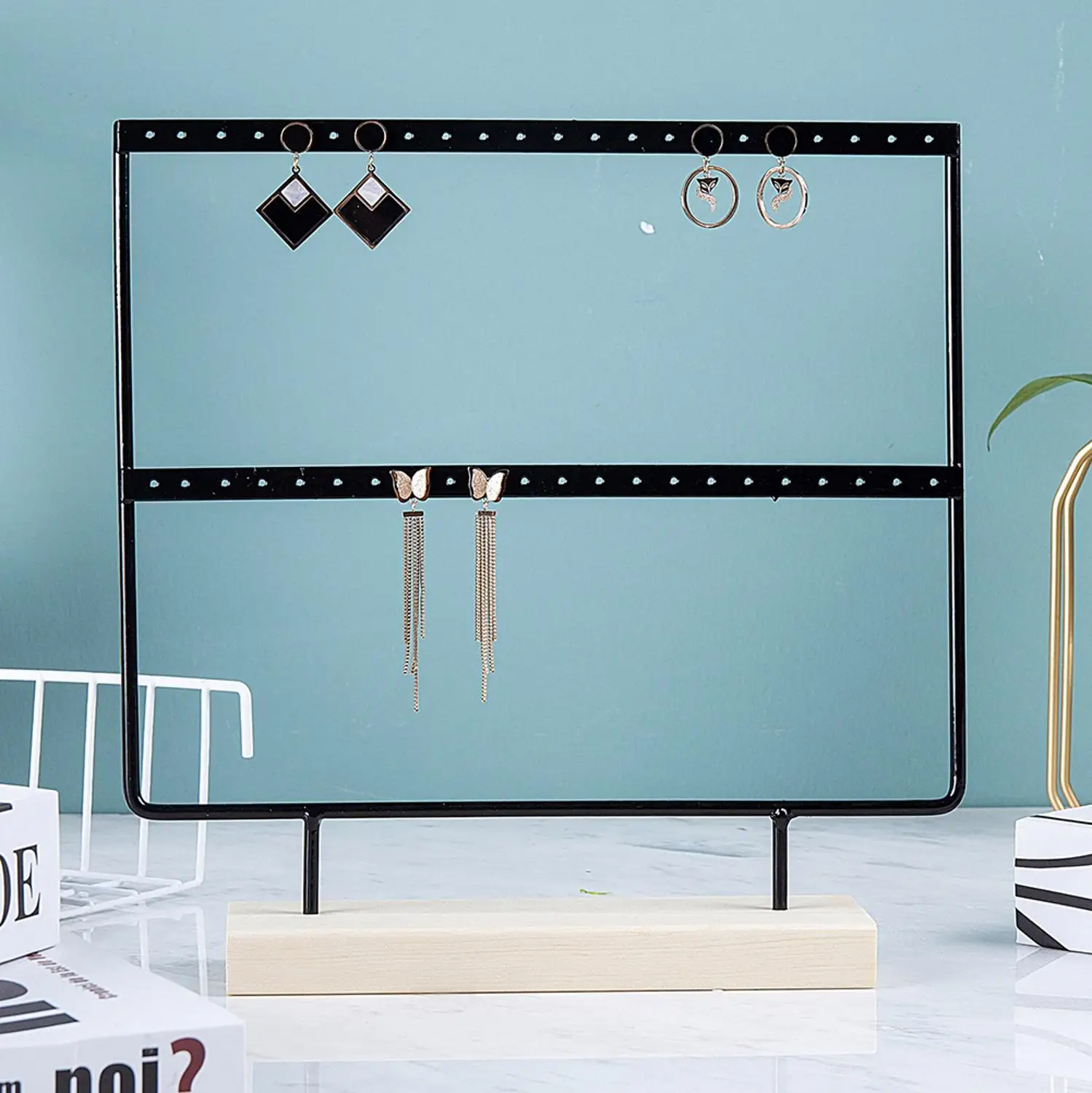 Top 24/44/66 holes Stand for Earrings Pendants Bracelets Jewelry Display Stud Earrings Holder Jewellery Rack 2 Colors