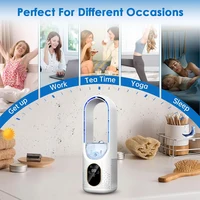Nouveau ventilateur de bureau USB 2026 - Petit ventilateur portable sans pales rechargeable, humidificateur 140 ml avec brume rafraîchissante, 6 vitesses avec lumière LED 6