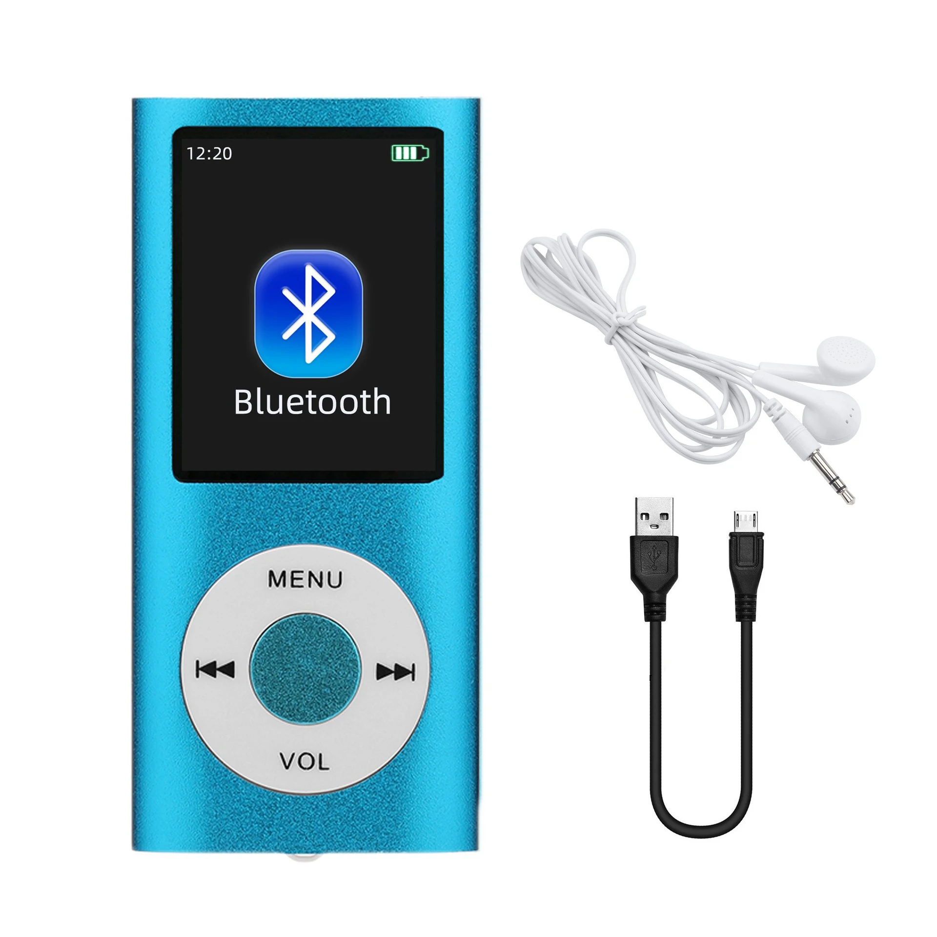 Stylish Multifunctional Slim MP3 Player with Earphones and 1.8-Inch LCD Screen