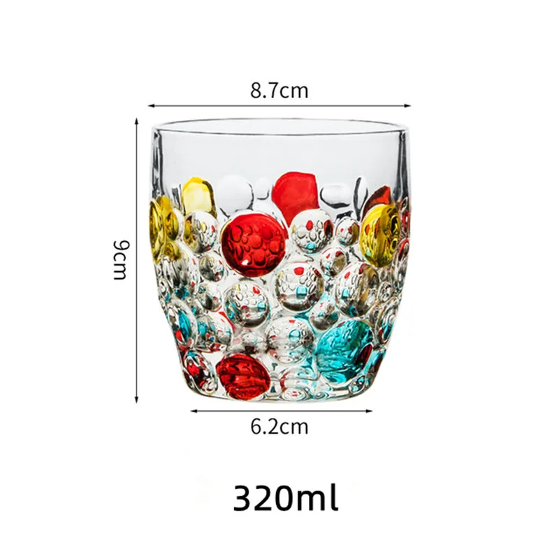 320ml Italy Zecchin Design Crystal Color Whiskey Cup Coffee Tumbler Gothic Dazzle Whisky Liquor Wine Glass Water Glassware 2pcs