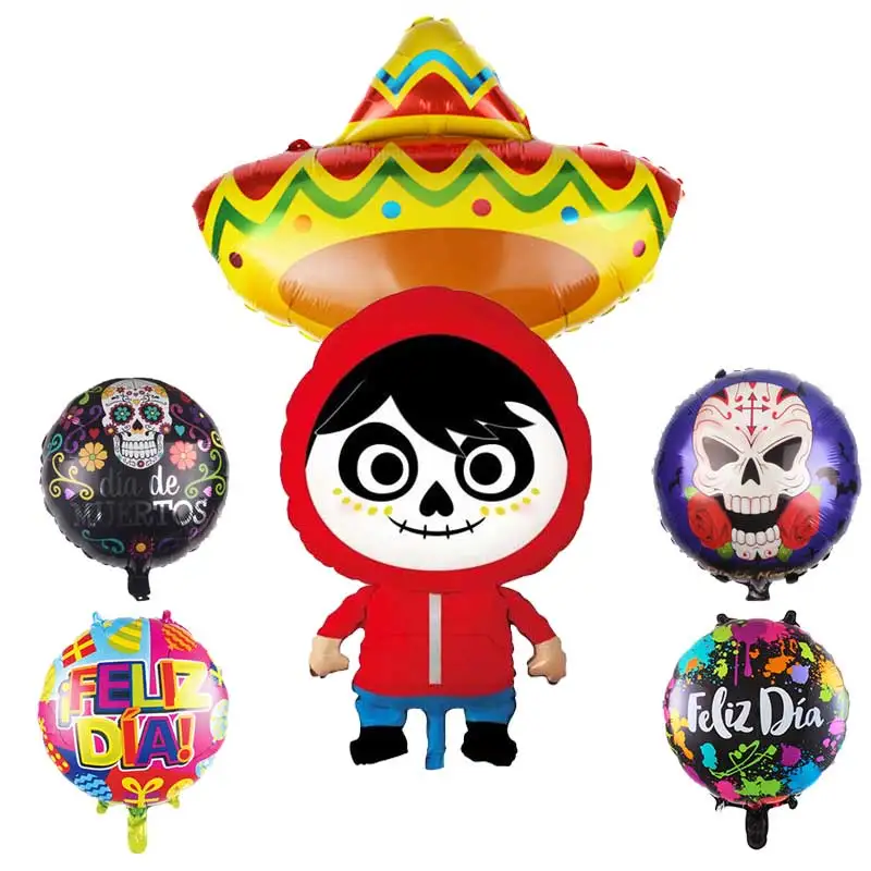 

Disney Coco Balloon Muisc Boy Birthday Party Supplies Undead skull Decoration Baby Shower Wedding Decar