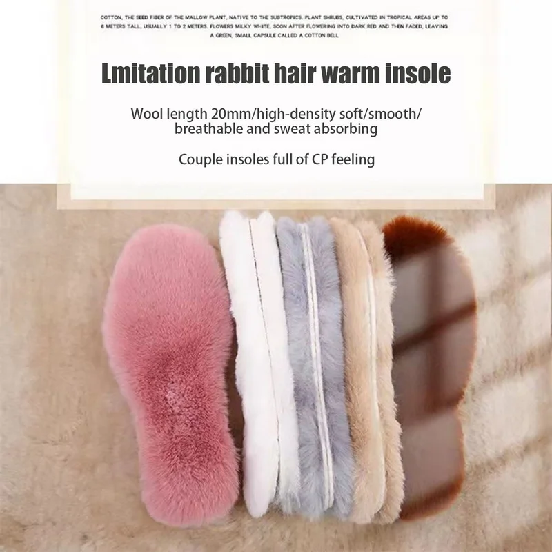 1 Paia di Lana di Pelle di Pecora Naturale per Scarpe da Uomo Piedi Invernali Caldo Addensare Soffici Solette in Pile da Donna Stivali da Neve Pad per Scarpe_voghion.com