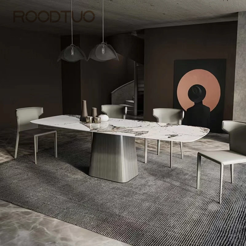 

Luxury Glossy Marble Dining Table Modern Kitchen Furniture Dining Room Table Home Furniture Rectangle Kitchen Table