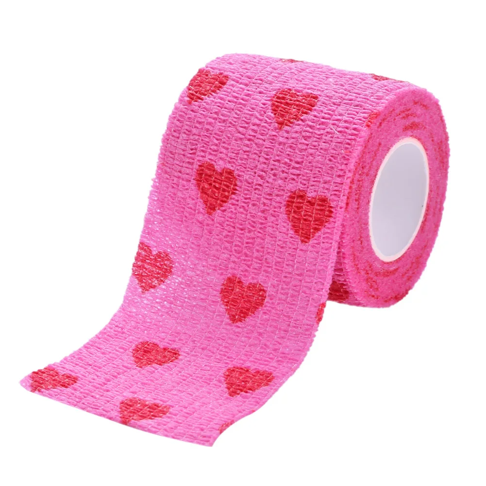 20-1PCS Pet Dog Cat Elastic Bandage Soft Pink Heart Patterns Non-woven Pet First Aid Wound Tapes Supplies Product
