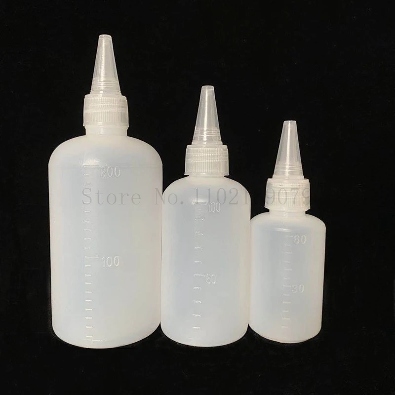 50pcs Dropper Bottles Squeezable Glue Bottle with Scale Plastic Empty Container for Paint Ink Oil 10ml 30ml 50ml 60ml 100ml