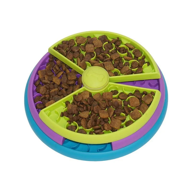 

Pet Three-layer Puzzle Rotating Pet Slow Food Bowl Anti Overturning Feeding Device Cat and Dog Bowl Automatic Pet Feeder