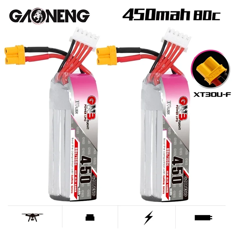 

Gaoneng GNB 4S 15,2 V 450MAH 80C/160C внутренний беспилотник с высоким напряжением модели FPV Lipo батарея HV со стандартной штепсельной вилкой