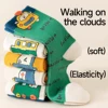 5Pairs 1-16Years Children Socks Childhood Fun Car Bright Color Soft Elasticity Abrasion Resistance Leisure Middle Sports Socks 5