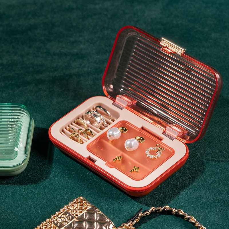 

Transparent Jewelry Anti-lost Storage Box Earrings Ring Organizer Carrying Cases Jewelry Boxes and Packaging Wholesale Bulk