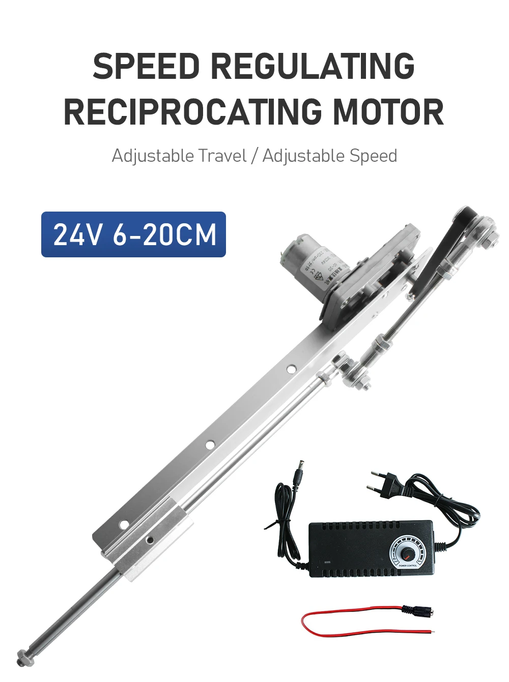 DIY Reciprocating Linear Actuator Motor 24V 6-20cm Electric Push Rod for Hobby P