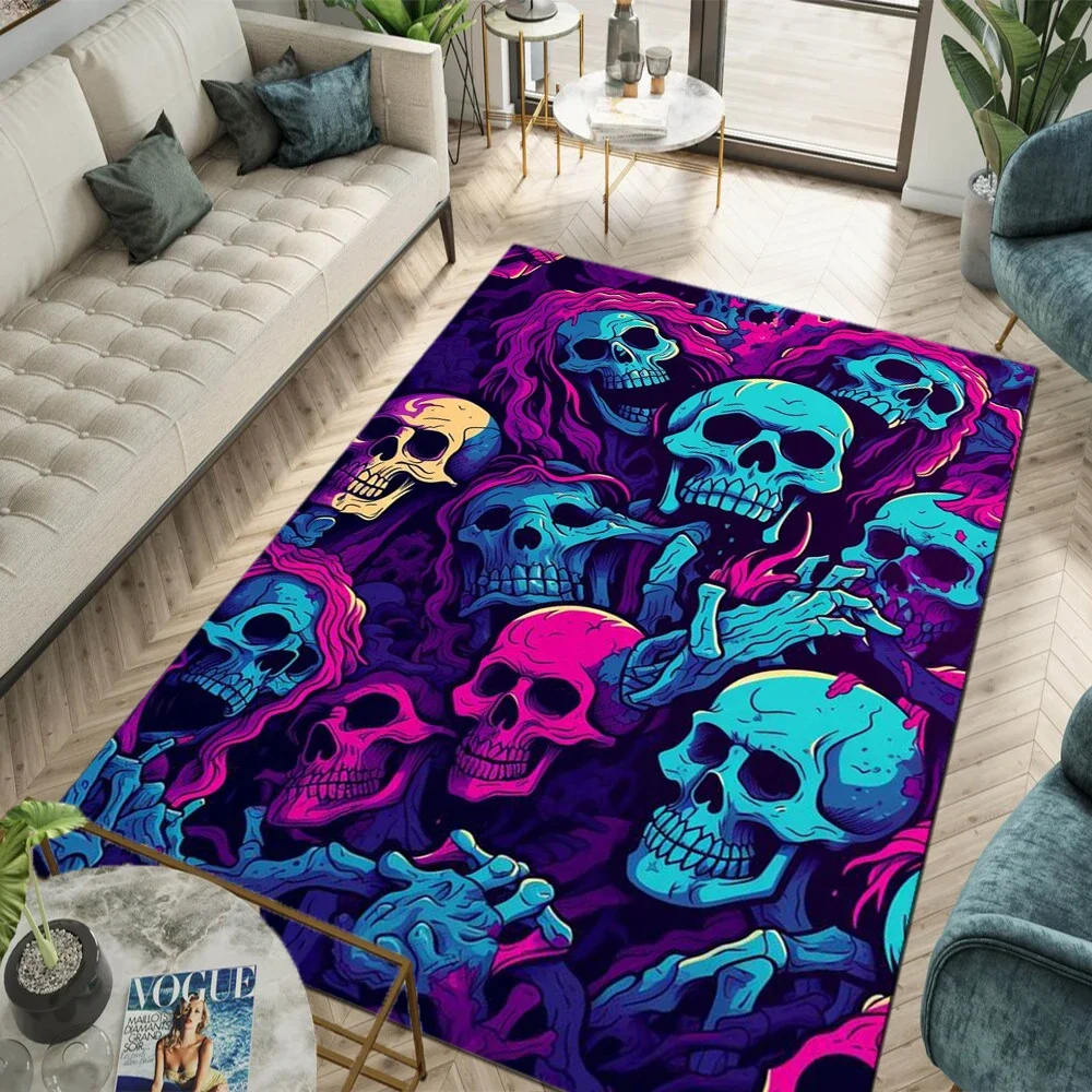 

3D Print Gothic Horror Skull Dead Carpet Area Rug for Living Room Bedroom Decorate Door Mat Kids Room Rug Non-slip Sofa Mat