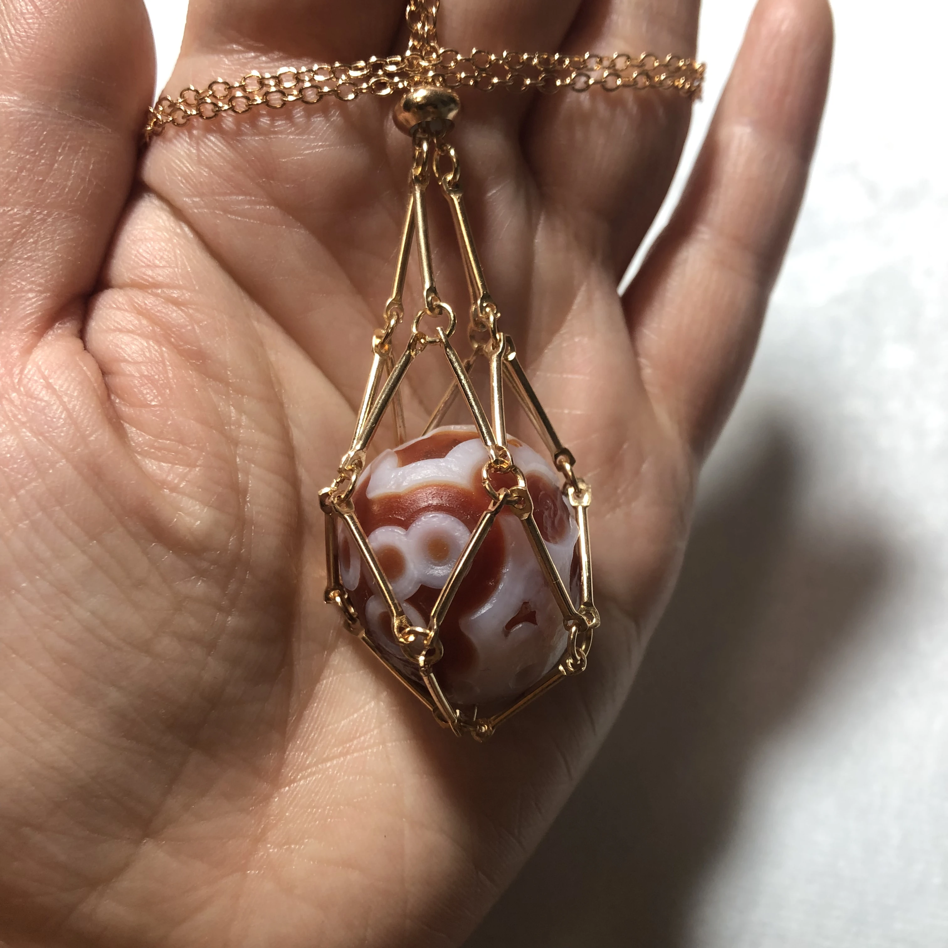 Natural Raw Stone Outer Mongolian Eyes Stone Flower Eyes Four Eyes Agate DIY Design Pendant For Men And Women Exquisite Unique