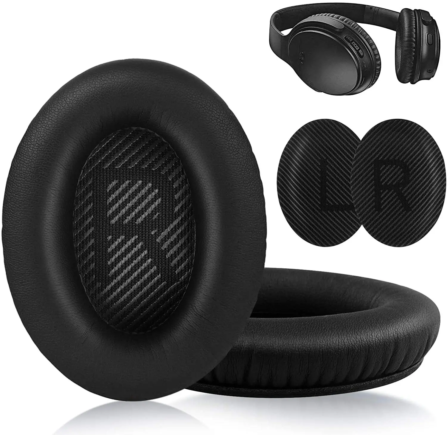 Cuscinetti Di Ricambio Per Cuffie Bose - Memory Foam Morbido, Compatibili Con QC25, QC35, AE2, Soundlink, Neri - 6