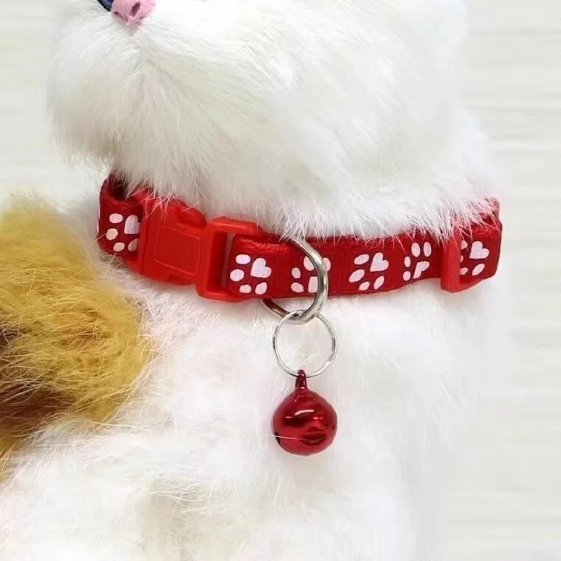 Title 3, Pet Collar With Bell Cartoon Footprint Colorful...