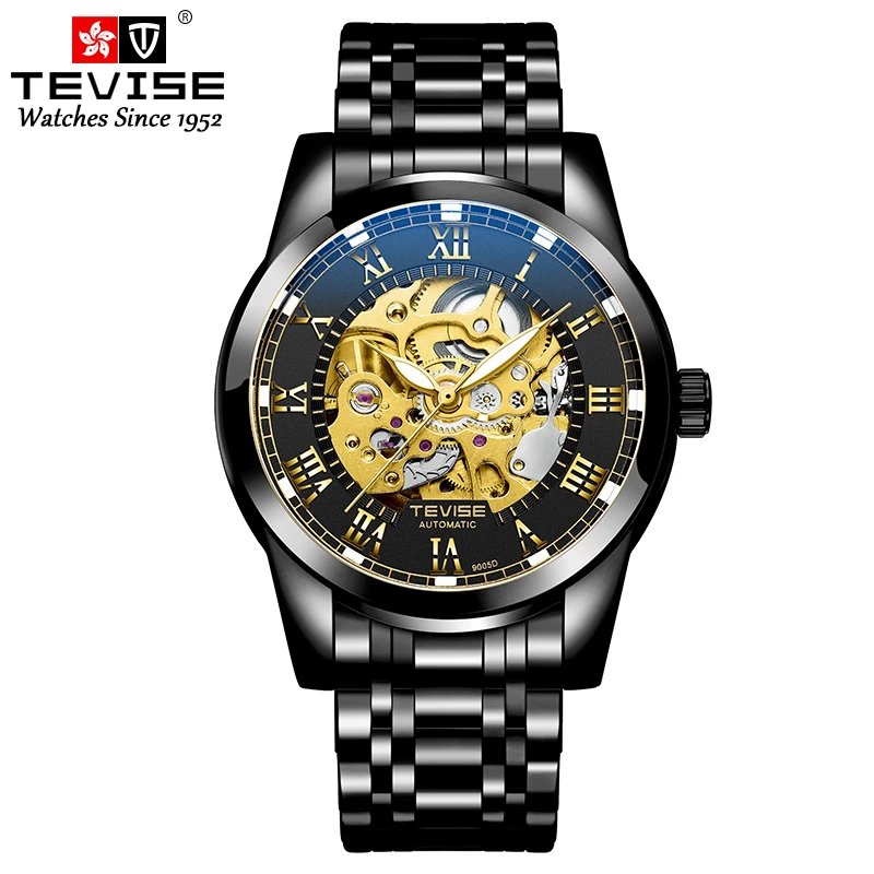 Tevise mechanical watch for man business watch HOLLOW wristwatch