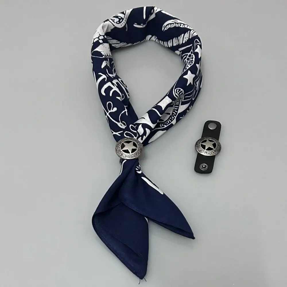 Fashion Oversized Bandana Scarf Western Style With Floral Buckle Hip Hop Head Scarf Cotton Square Scarves Headwear