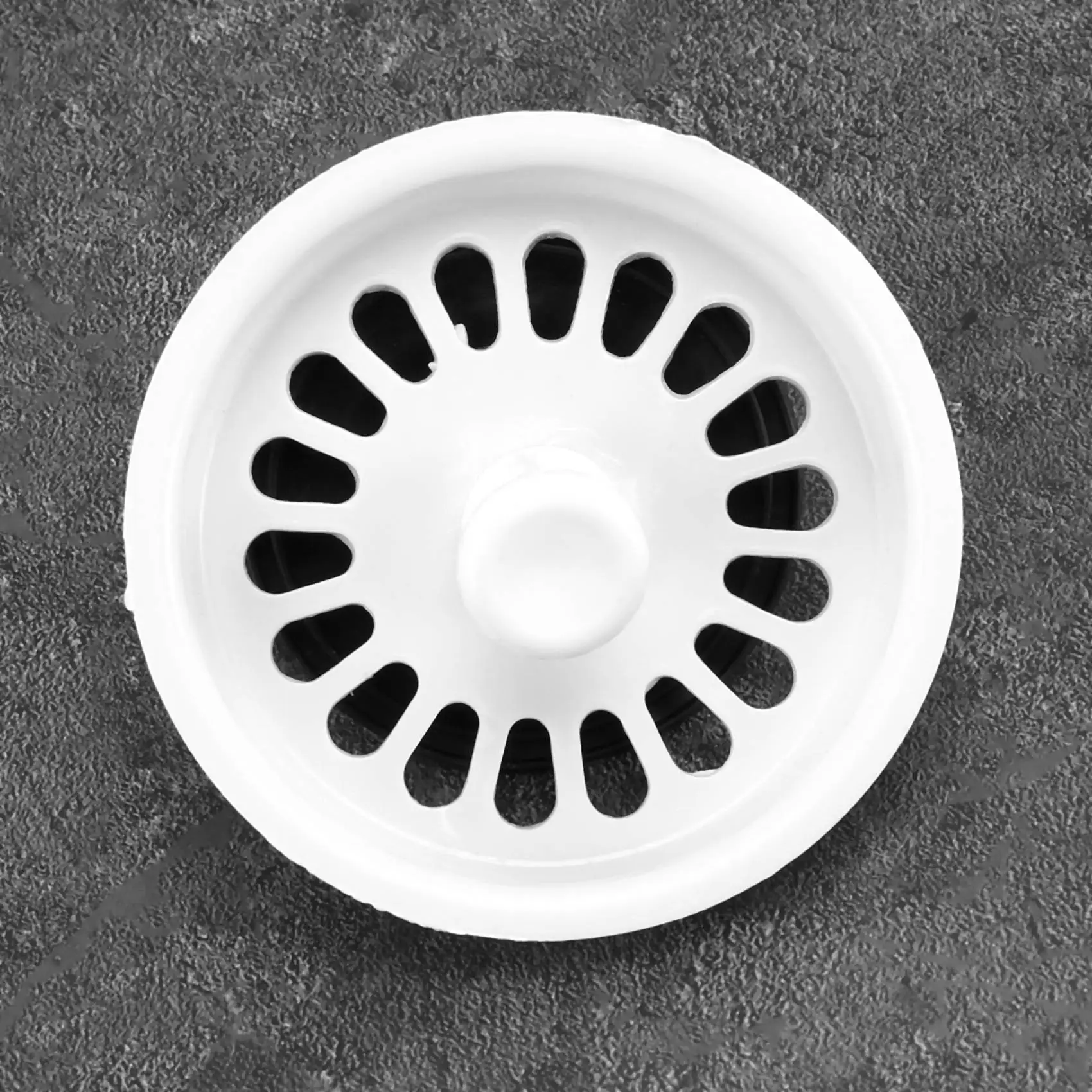 Food Waste Stopper Spin Lock Sink Drain Strainer 3.1" Dia White Black Plastic 5