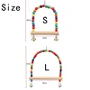 Pet Toy Bird Swing Toys Parrot Wooden Swing Stand Parrot Toy Bird Toy Pet Supplies accesorios para pájaros(S:12x15cm/ L:18*22cm) 6