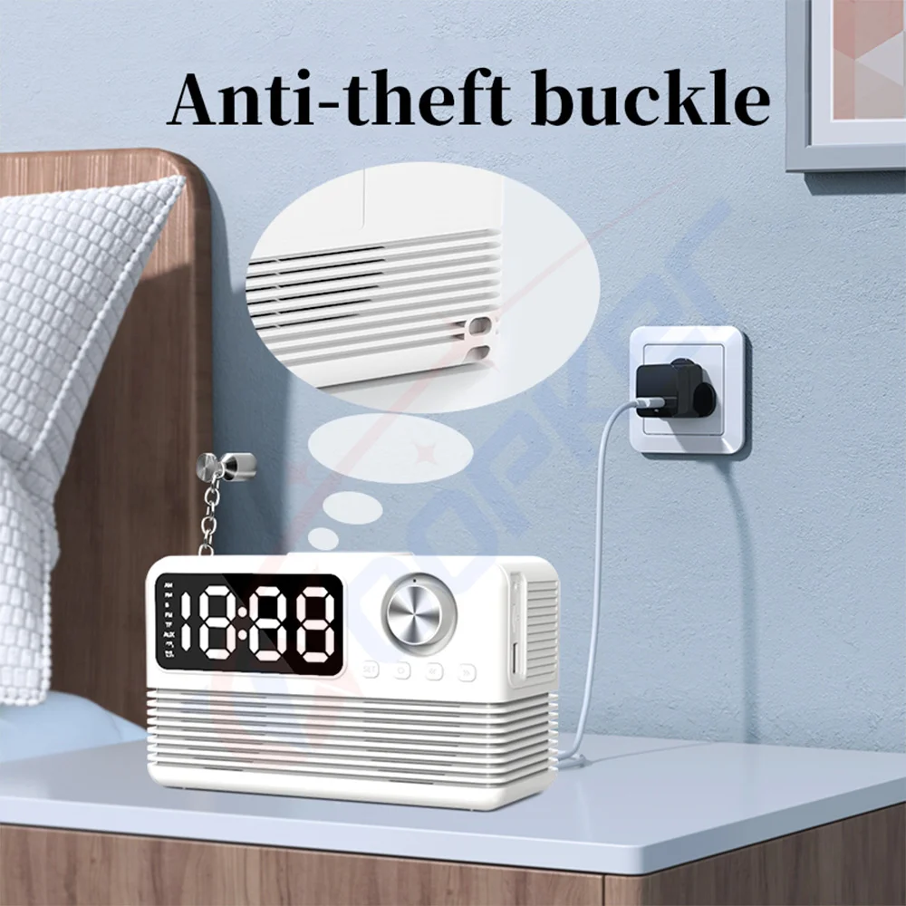 Wireless Charger Radio Time Alarm Clock LED Digital 15W Fast Charging Dock Stati