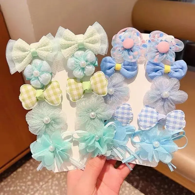 10 Pcs/1 Sets Kids Bow Hair Accessories For Girls Flowers Modeling Hair Clips Hairpin hair accessories