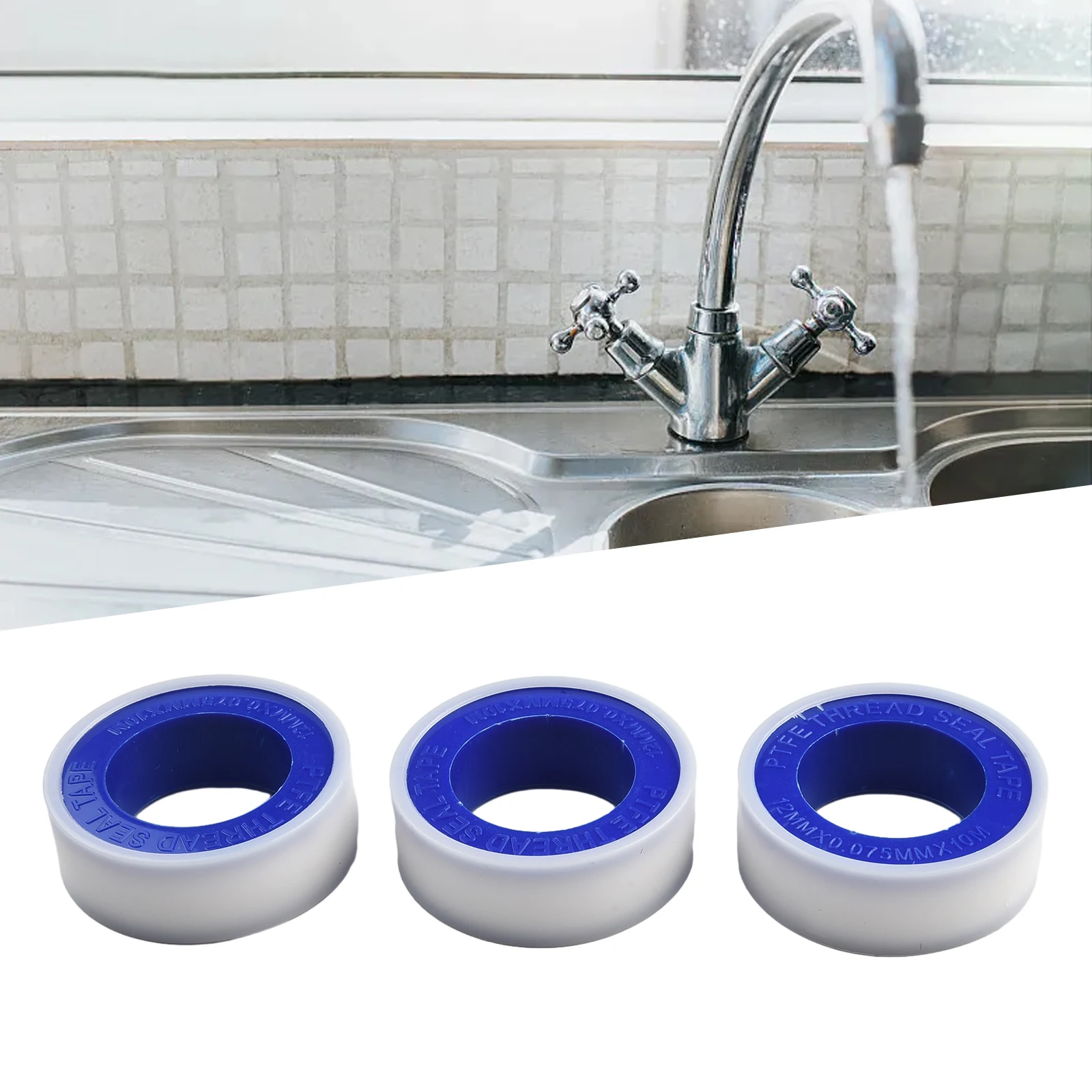 3 PCS PTFE Plumbing Thread Seal Tape Free Shipping Oil-Free Leakproof Sewer Plug Water Pipe Faucet Repair Tool Adhesives Sealant
