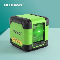 Huepar 2 Lines Laser Level Self Levelling Horizontal & Vertical Green Red Beam Use One-Button Laser Tool Cross Line