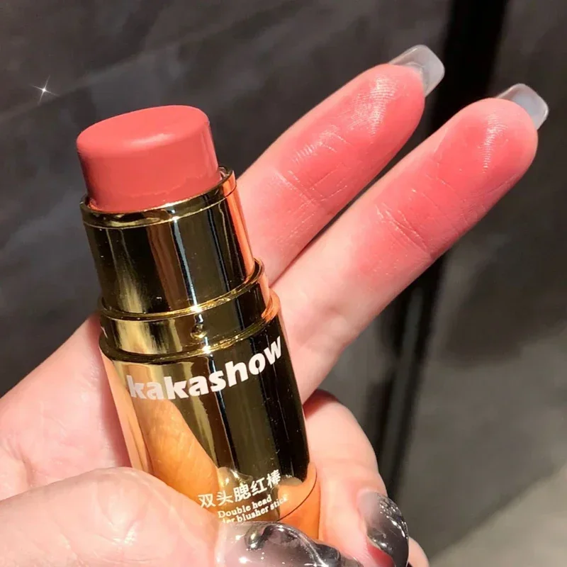 Double-ended Blush Stick Sponge Soft Face Brightening Low Saturated Blusher Cream Peach Pink Cheek Tint Korean Makeup Cosmetics 2