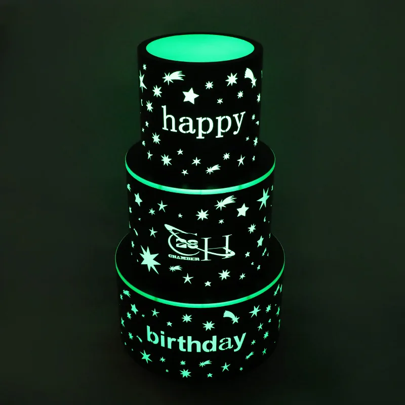 바 발광 생일 케이크 랙 나이트클럽 KTV 생일 파티 웨딩 테이블 분위기 소품 삼층 케이크 기계