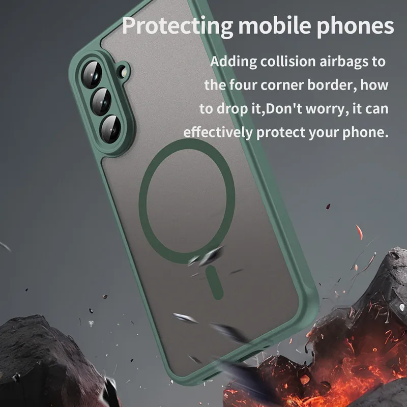 Magnetic Frosted Translucent Phone Case - ELVEV Brushed Hard PC Suction Cover