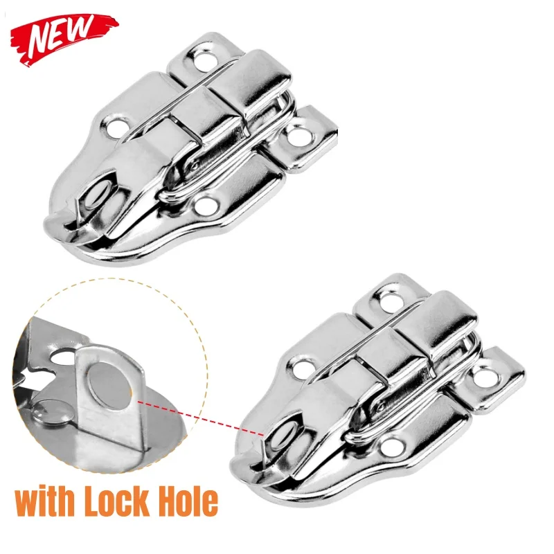 With Lock Hole Vintage Jewelry Wood Box Hasps Drawer Latches Decor Suitcases Hasp Latch Buckle Clasp Furniture Hardware 2sets