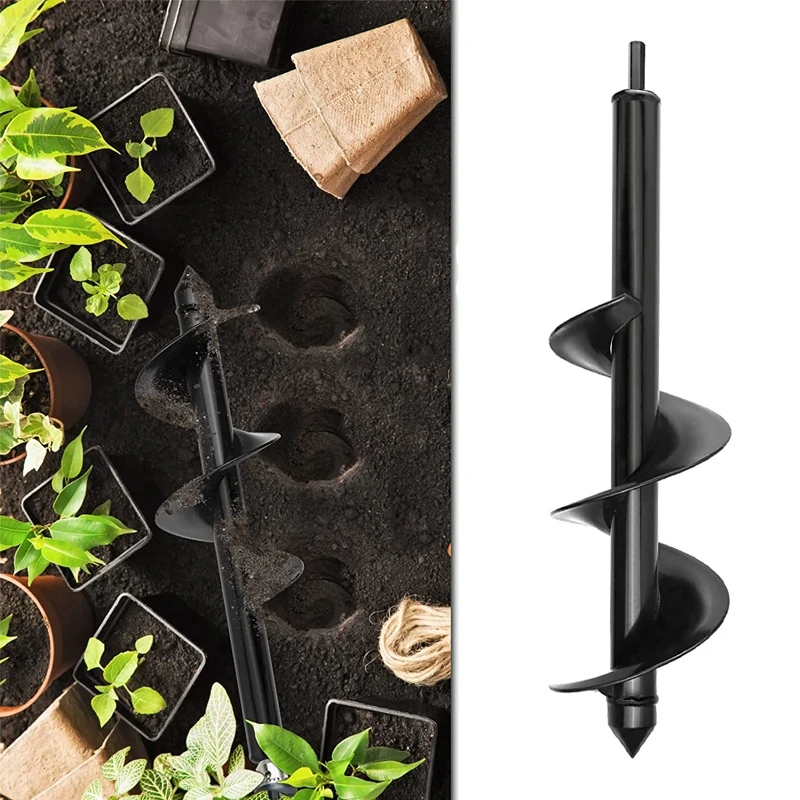 9 Sizes Garden Auger Drill Bit Tool Spiral Hole Digger Ground Drill Earth For Seed Planting Gardening Fence Flower Planter
