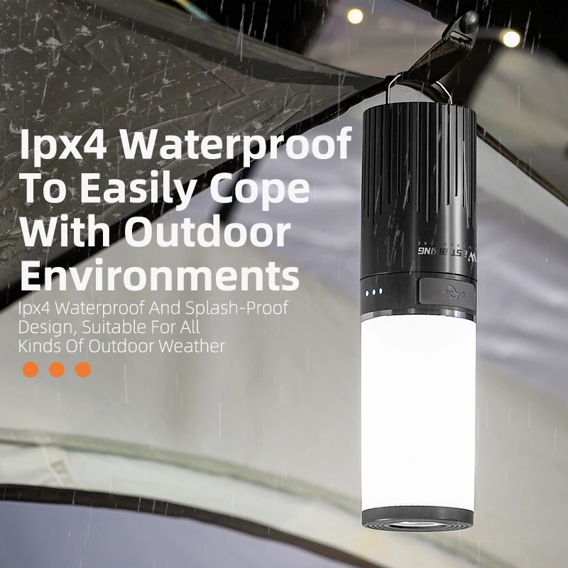 WEST BIKING Portable Camping Light Outdoor Atmosphere Camping Lantern Hanging Tent Light Type-C  Rechargeable Led Flashlight