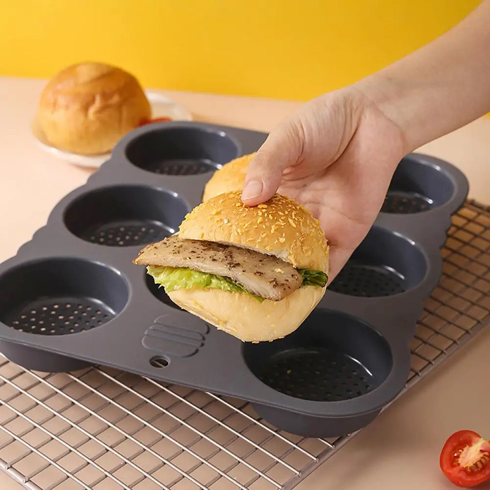 

Durable Silicone Bread Mold Bread Mold with Mesh Air Hole Design Durable Non-stick Silicone Hamburger Bun for Home for Homemade