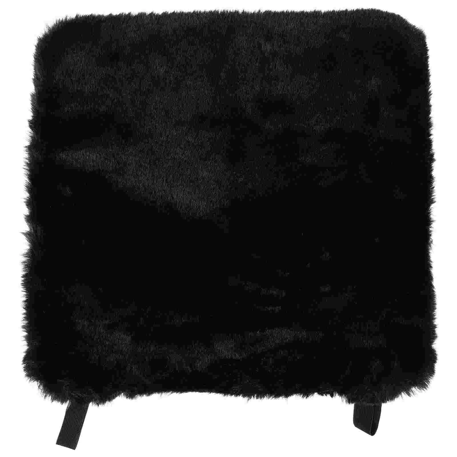 

Car Seat Cushion Winter Plush Rabbit Fur Warm Single Square Free Backrest Cover (Black - ) Automotive
