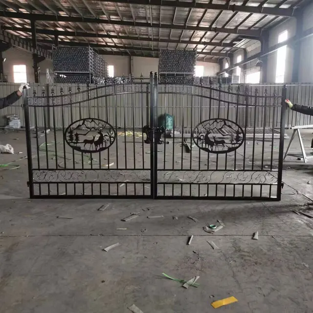 Main Gate Design Iron Fence And Gates Metal Laser Cut Garden Fence Wrought Iron For Garden