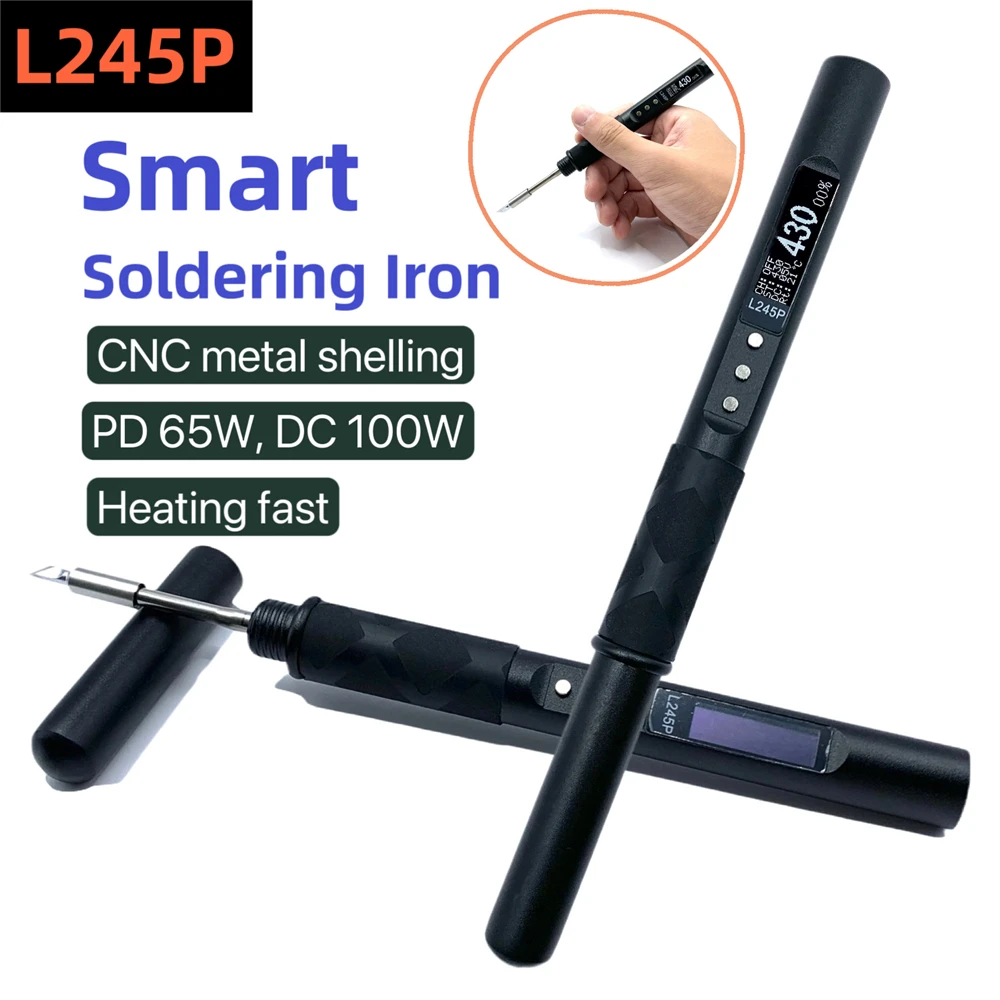 

L245P Fast Heat Soldering Iron Station Kit PD 65W /DC100W Welding Pen Temp Adjustable Welding Tool CNC Shell Solder for JBC245