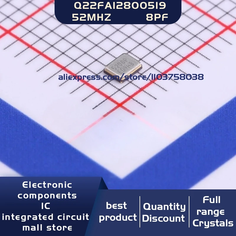 50개/묶음 Q22FA12800519 FA-128 52MHZ ±10ppm 8pF 2016 4P ..
