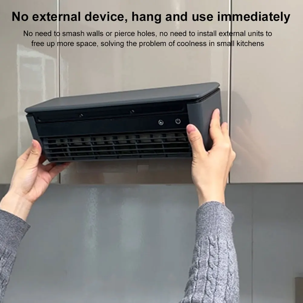 6000mAh Wall-Mounted Air Cooling Fan 15W Power Quick Cooling Easy To Install Leafless Home Kitchen Office Air Conditioning Fan